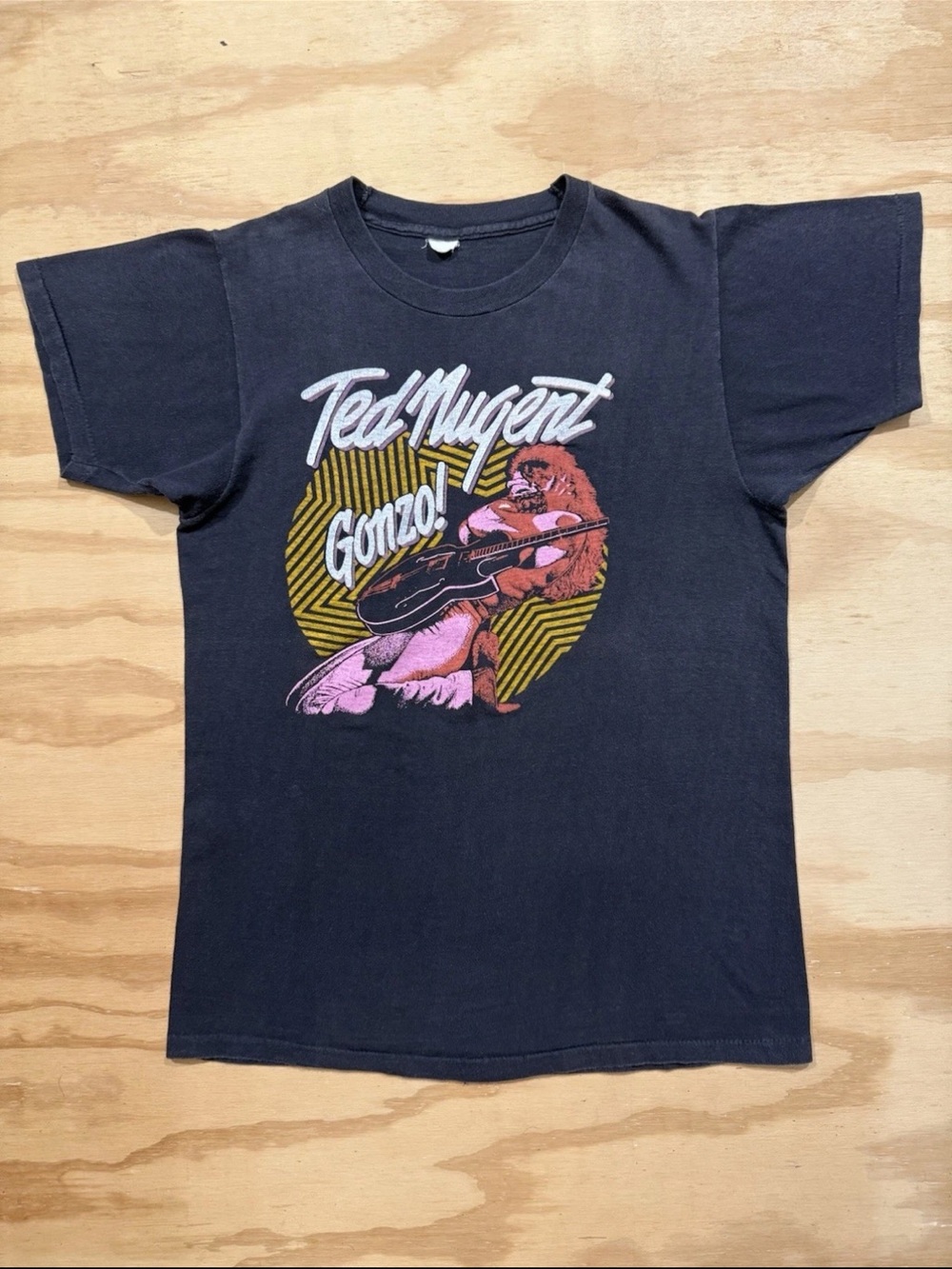 Vintage 80s Ted Nugent Gonzo! Band T-Shirt Single-Stitch Thin Rock N Roll